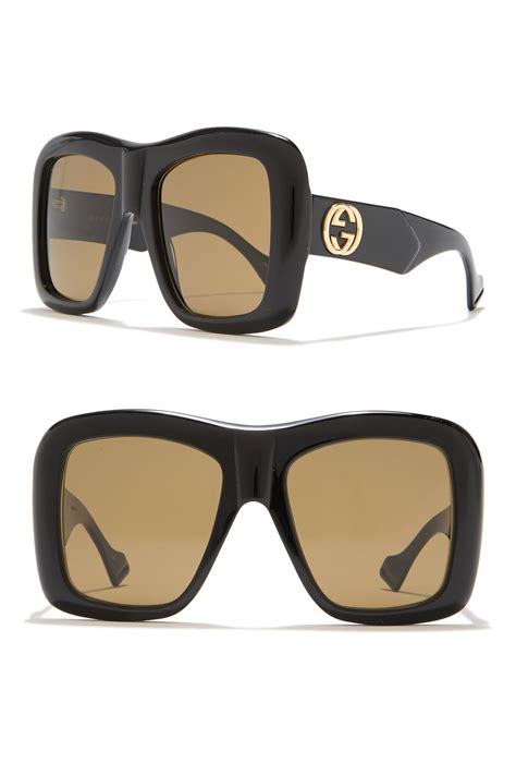 gucci oversize square-frame metal sunglasses|Gucci unisex fashion 54mm sunglasses.